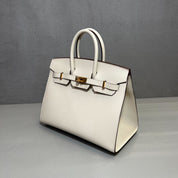 Hermès Craie and Gold Birkin Sellier 25 Epsom Gold Hardware