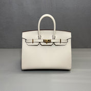 Hermès Craie and Gold Birkin Sellier 25 Epsom Gold Hardware