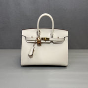 Hermès Craie and Gold Birkin Sellier 25 Epsom Gold Hardware