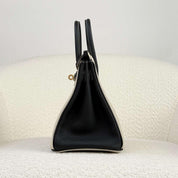 Hermès Craie and Noir Birkin 25 Togo Brushed Gold Hardware HSS