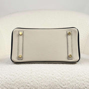 Hermès Craie and Noir Birkin 25 Togo Brushed Gold Hardware HSS