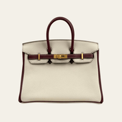 Hermès Craie and Rouge H Birkin 25 Togo Brushed Gold Hardware HSS