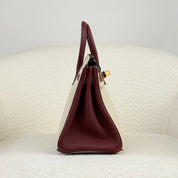Hermès Craie and Rouge H Birkin 25 Togo Brushed Gold Hardware HSS
