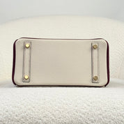 Hermès Craie and Rouge H Birkin 25 Togo Brushed Gold Hardware HSS