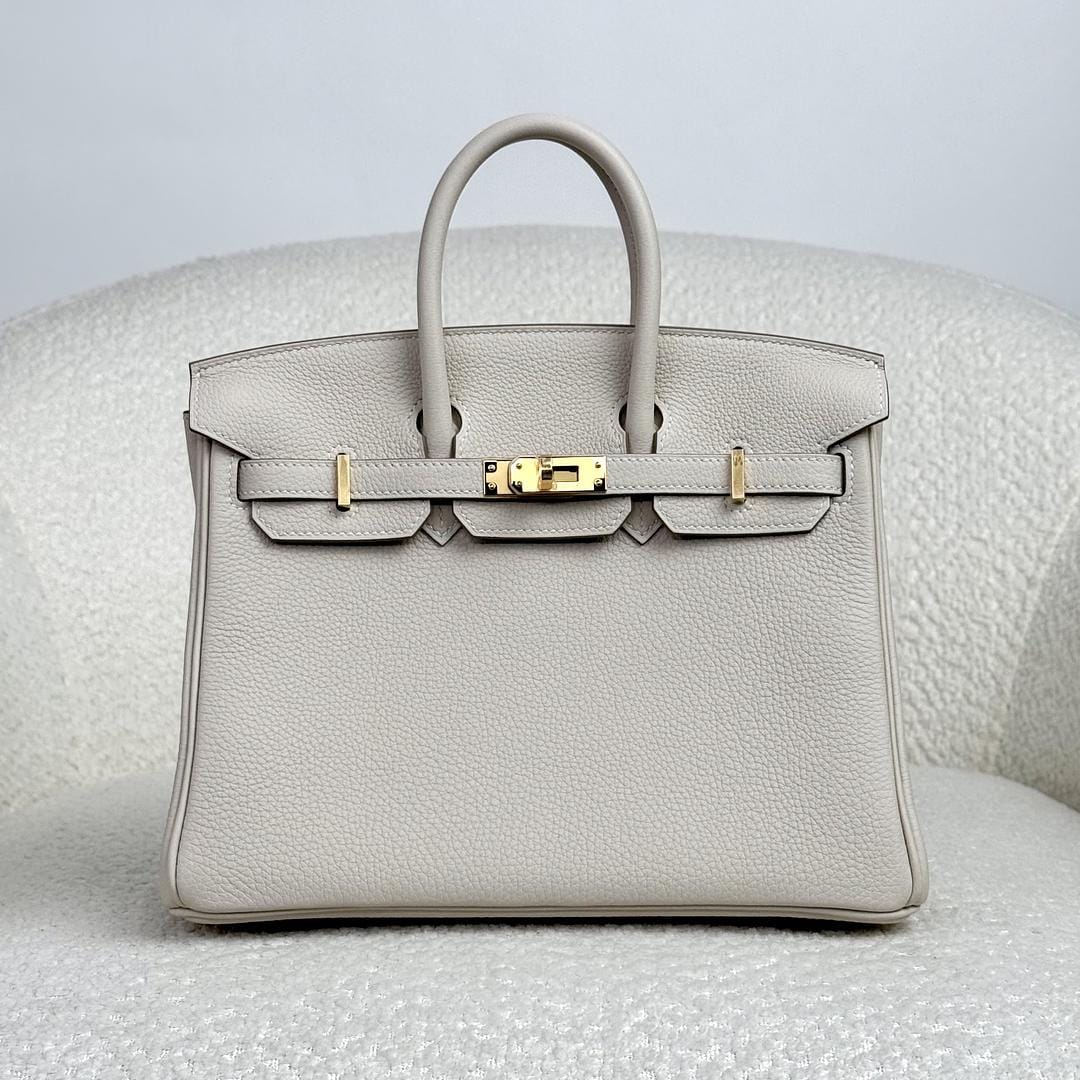Hermès Craie Birkin 25 Togo Gold Hardware