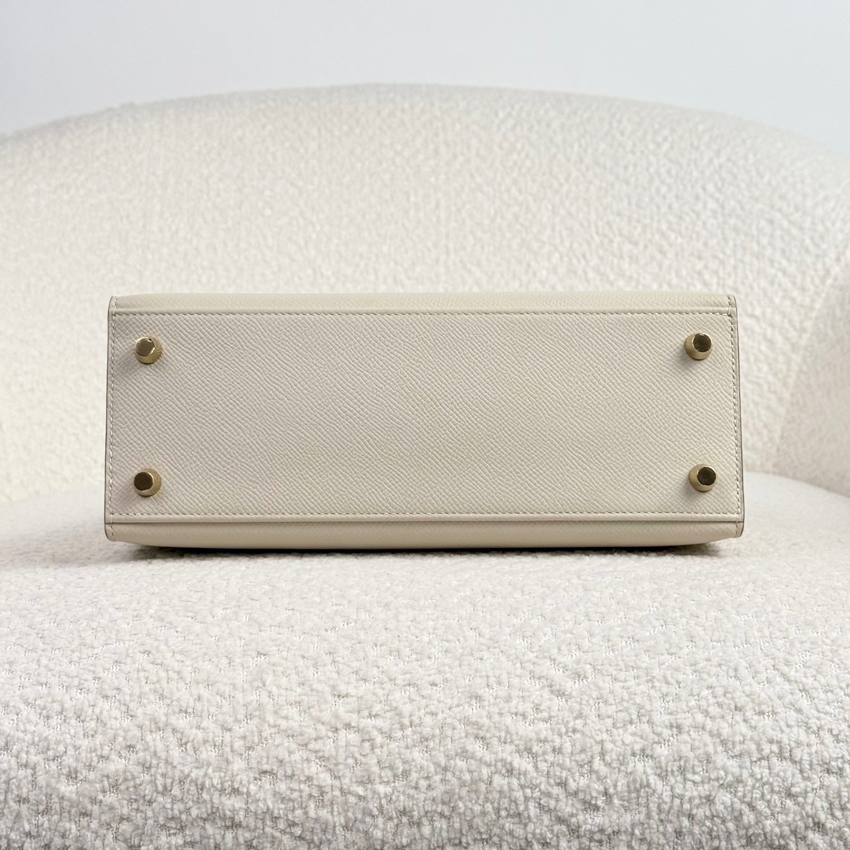 Hermès Craie Kelly Sellier 25 Epsom Gold Hardware