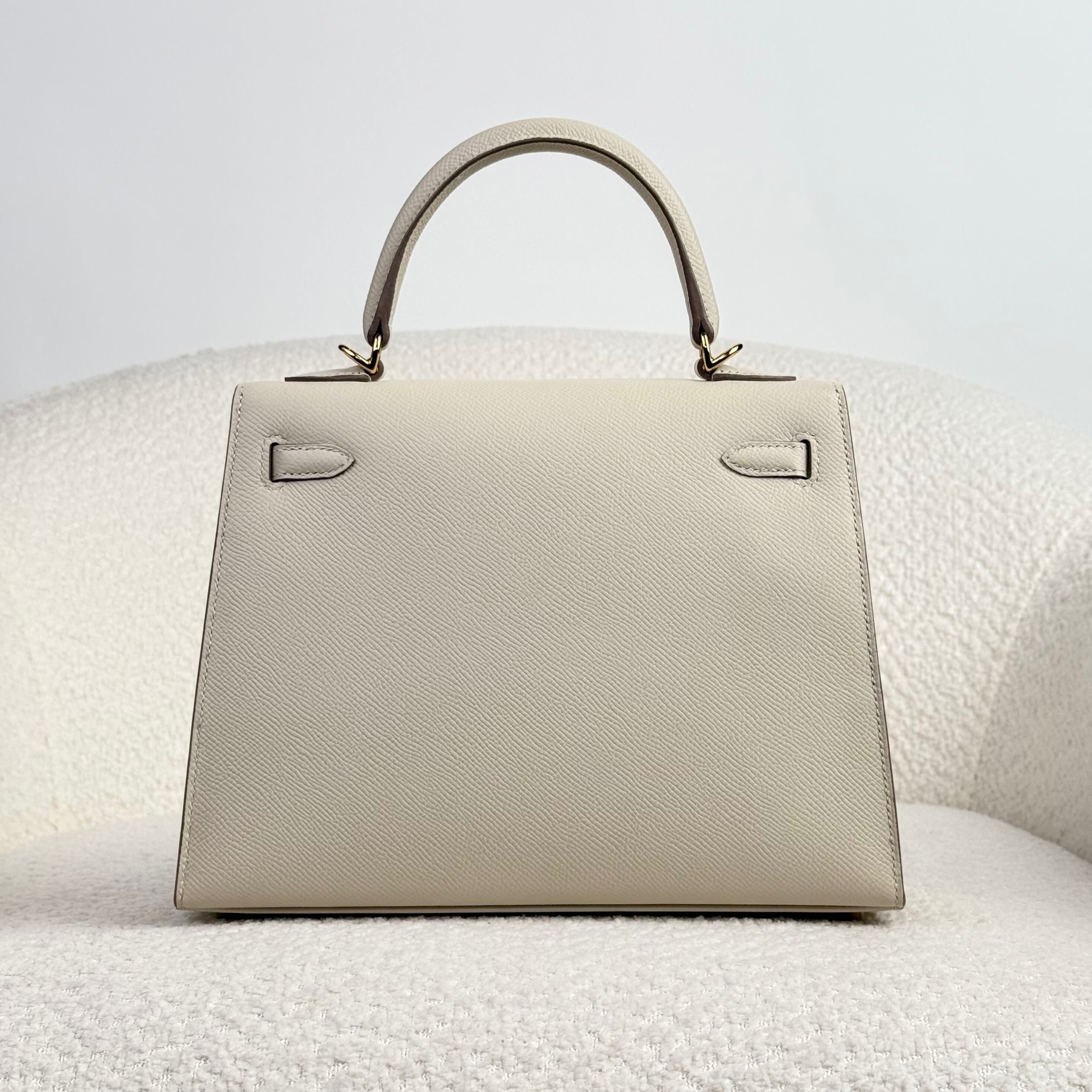 Hermès Craie Kelly Sellier 25 Epsom Gold Hardware