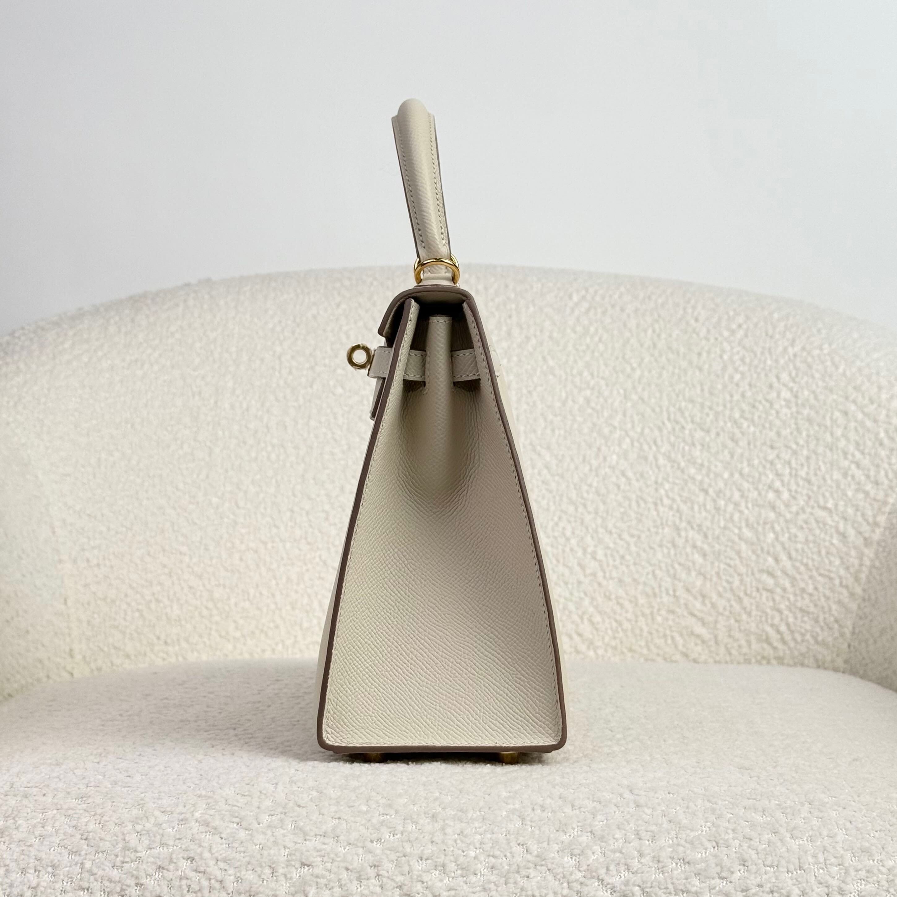 Hermès Craie Kelly Sellier 25 Epsom Gold Hardware
