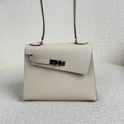 Hermès Craie Mini Kelly En Desordre 20 Epsom Palladium Hardware Limited Edition