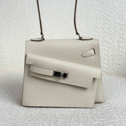 Hermès Craie Mini Kelly En Desordre 20 Epsom Palladium Hardware Limited Edition
