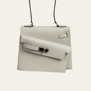 Hermès Craie Mini Kelly En Desordre 20 Epsom Palladium Hardware Limited Edition