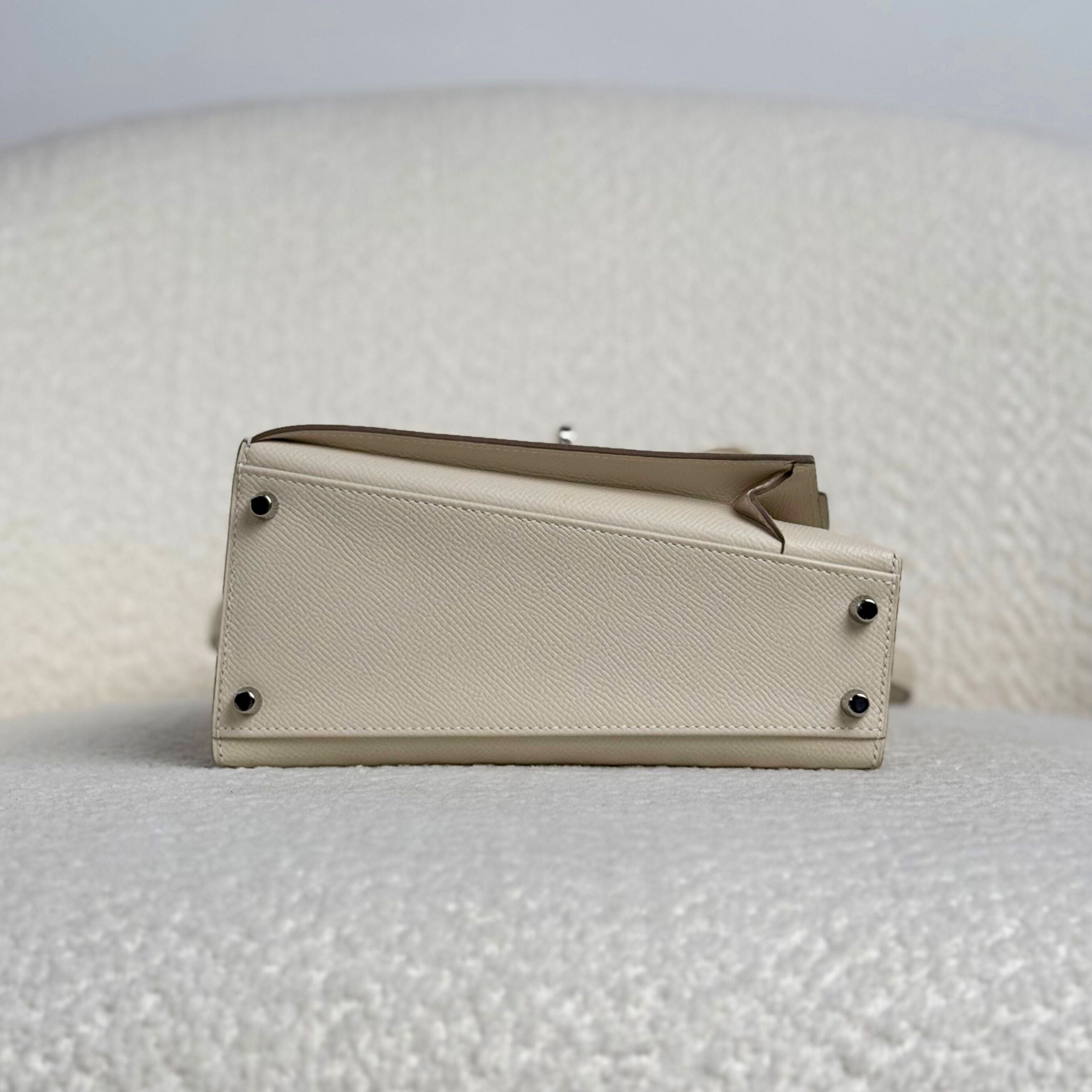 Hermès Craie Kelly En Desordre Sellier 20 Epsom Palladium Hardware Limited Edition