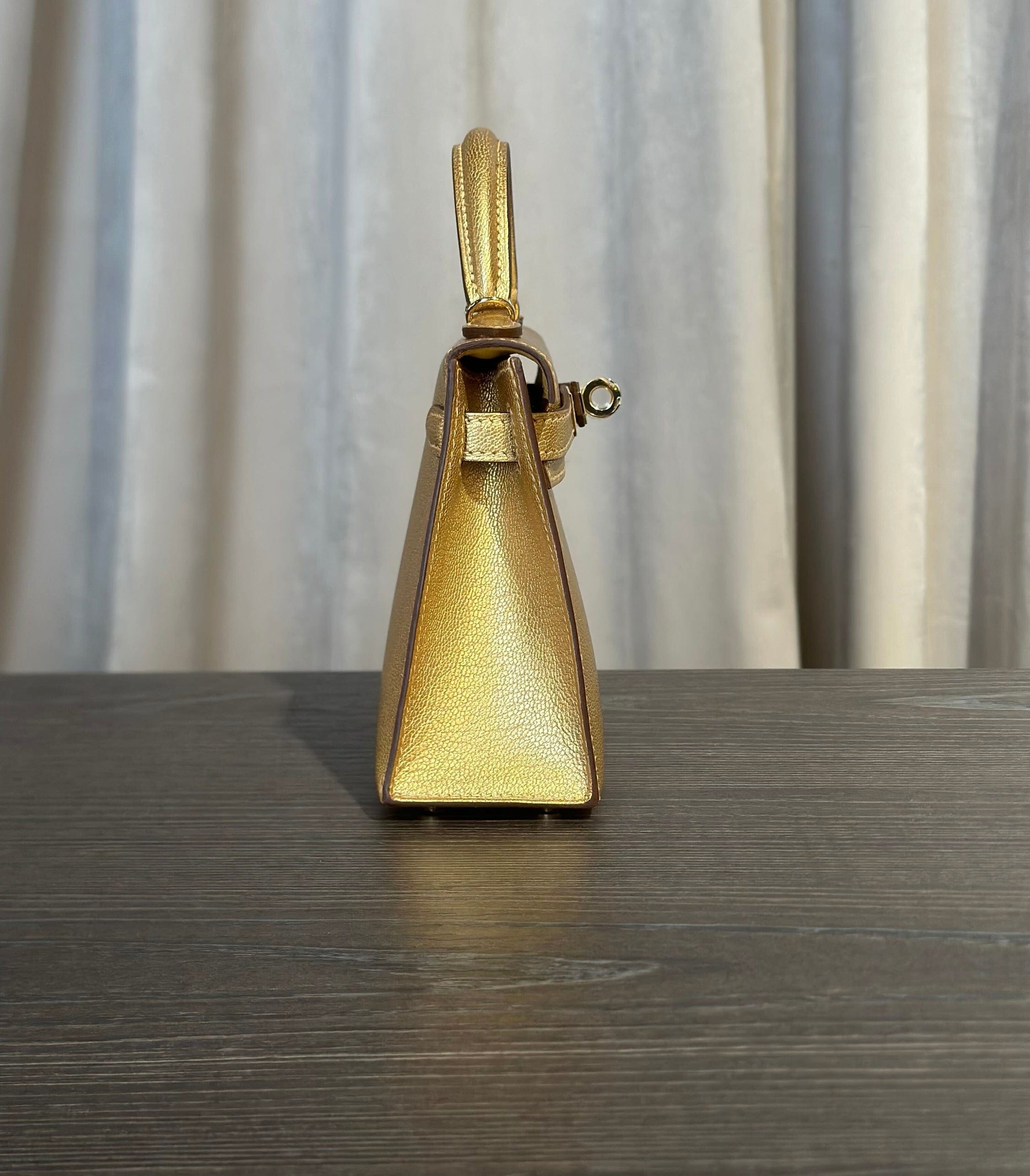 Hermès Dore Mini Kelly Sellier 20 Chevre Chamkilight Permabrass Hardware
