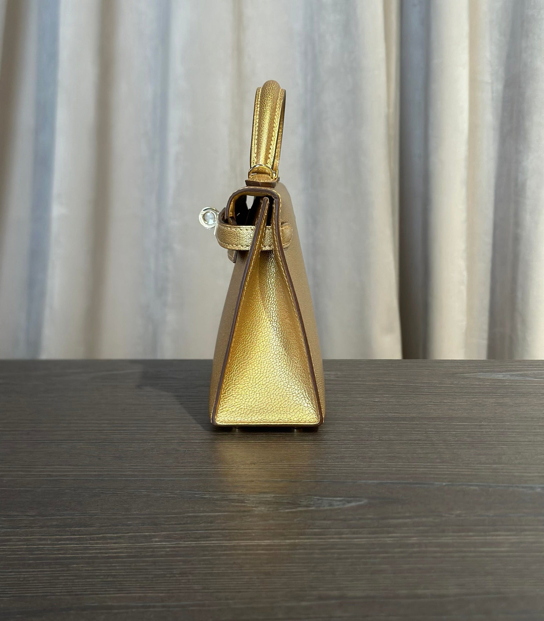 Hermès Dore Mini Kelly Sellier 20 Chevre Chamkilight Permabrass Hardware