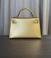 Hermès Dore Mini Kelly Sellier 20 Chevre Chamkilight Permabrass Hardware