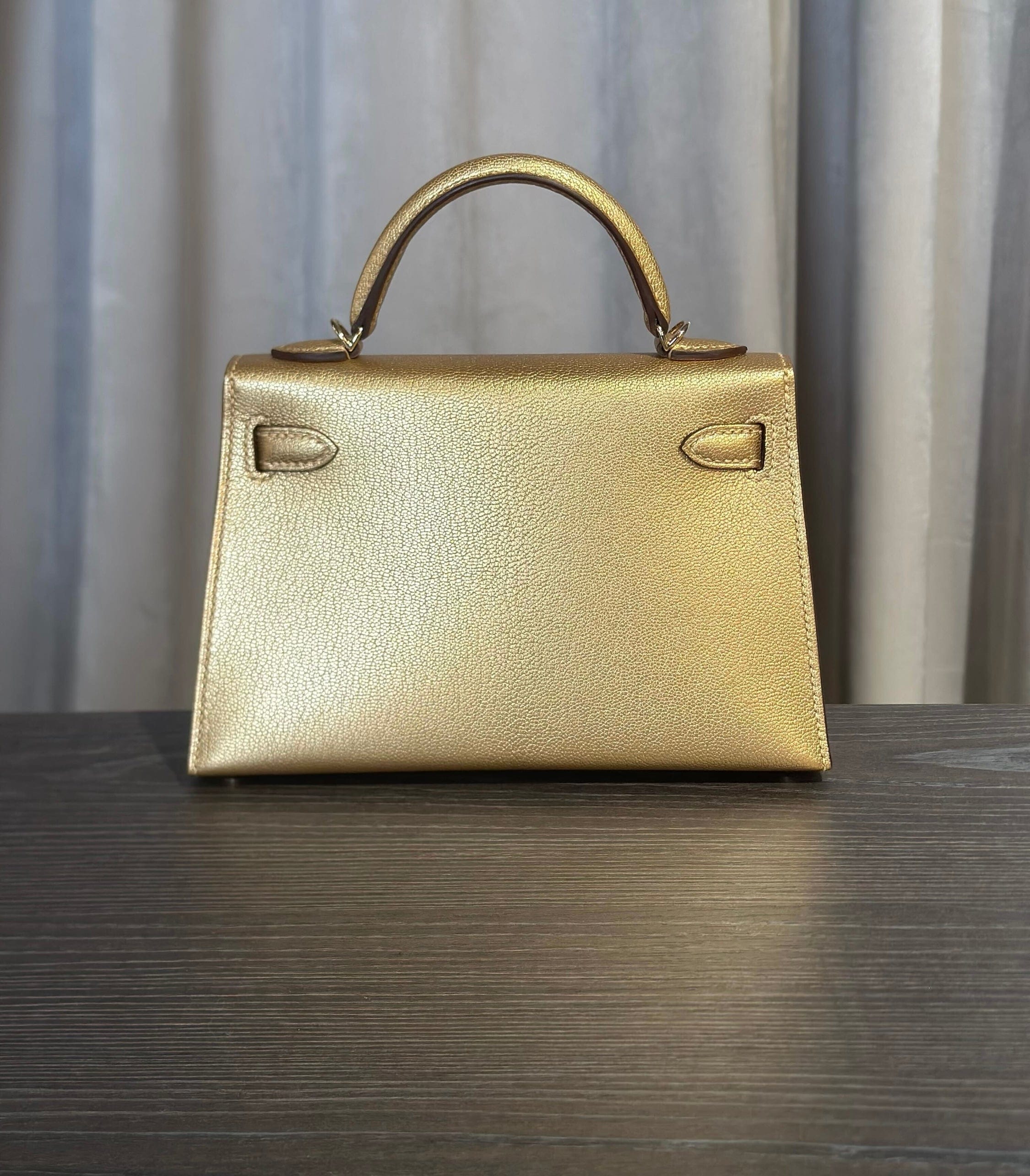 Hermès Dore Mini Kelly Sellier 20 Chevre Chamkilight Permabrass Hardware