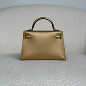 Hermès Dore Mini Kelly Sellier 20 Chevre Chamkilight Permabrass Hardware