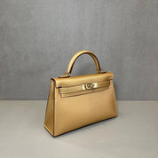 Hermès Dore Mini Kelly Sellier 20 Chevre Chamkilight Gold Hardware