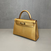 Hermès Dore Mini Kelly Sellier 20 Chevre Chamkilight Gold Hardware