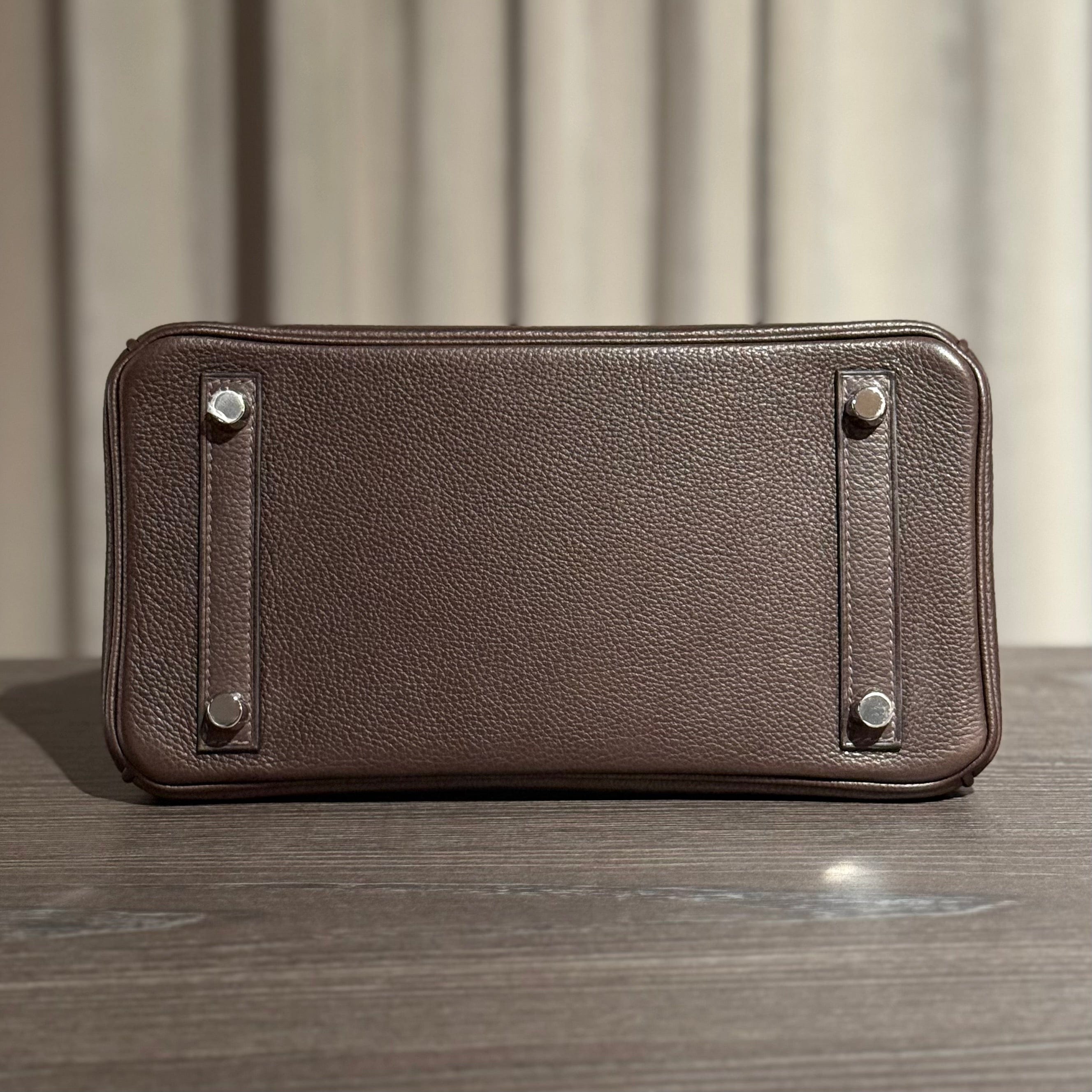 Hermès Ebene Birkin 25 Barenia Faubourg Palladium Hardware