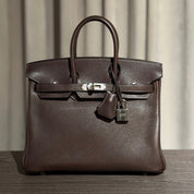 Hermès Ebene Birkin 25 Barenia Faubourg Palladium Hardware