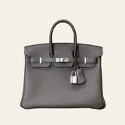 Hermès Ebene Birkin 25 Togo Calfskin Palladium Hardware