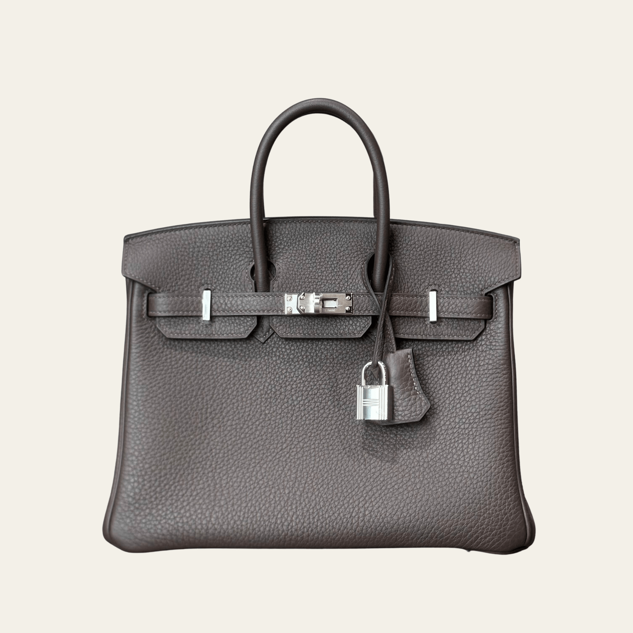 Hermes Leather Ebene Color Hermes Hermès Ebene Birkin 25 Togo