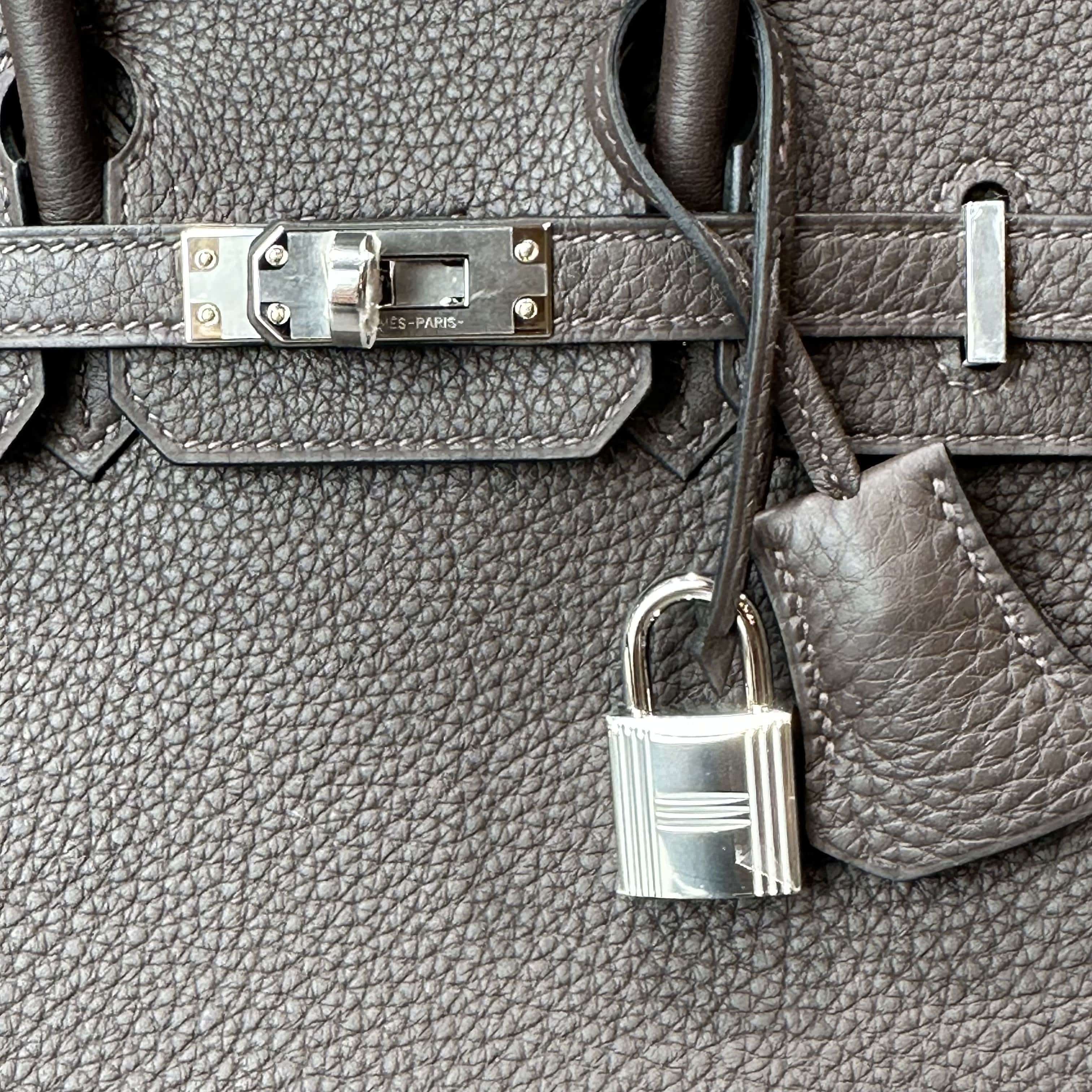 Hermès Ebene Birkin 25 Togo Calfskin Palladium Hardware
