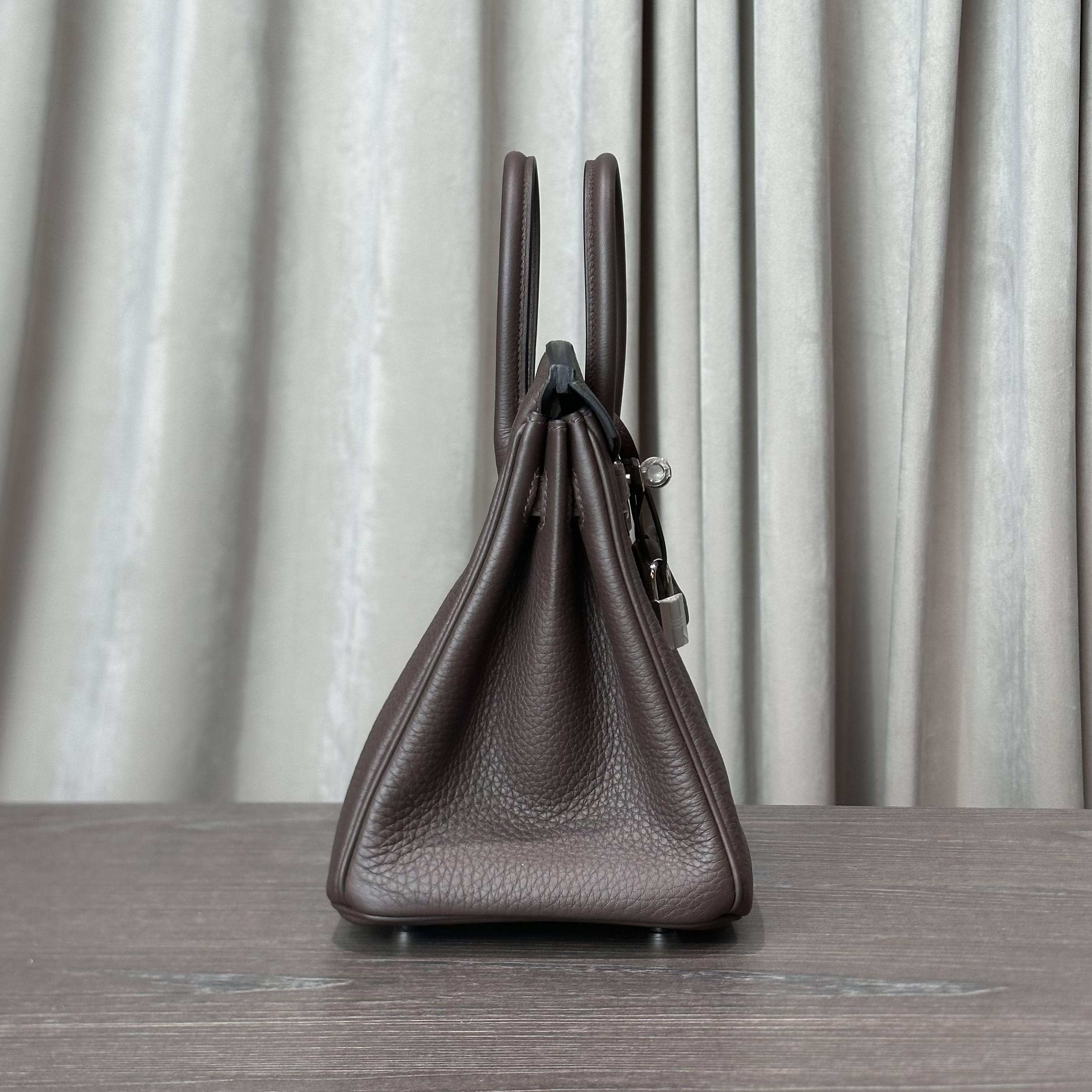 Hermès Ebene Birkin 25 Togo Calfskin Palladium Hardware