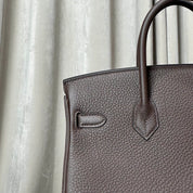 Hermès Ebene Birkin 25 Togo Calfskin Palladium Hardware