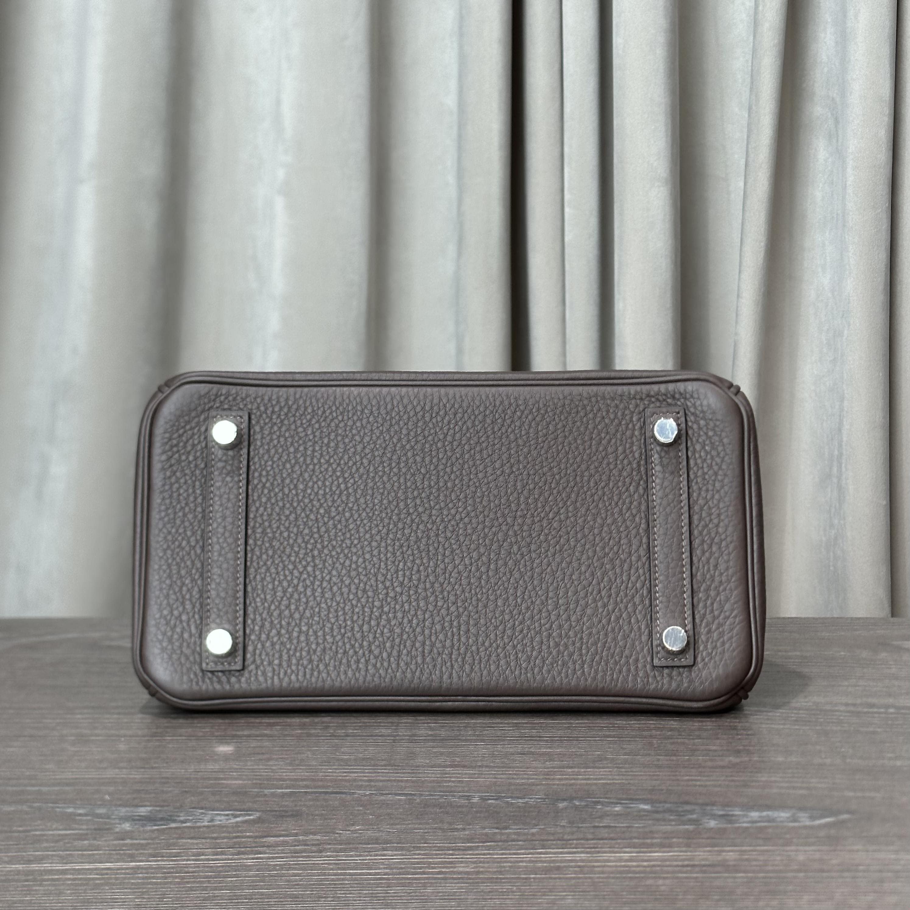 Hermès Ebene Birkin 25 Togo Calfskin Palladium Hardware