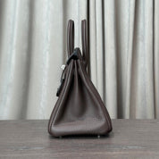 Hermès Ebene Birkin 25 Togo Calfskin Palladium Hardware