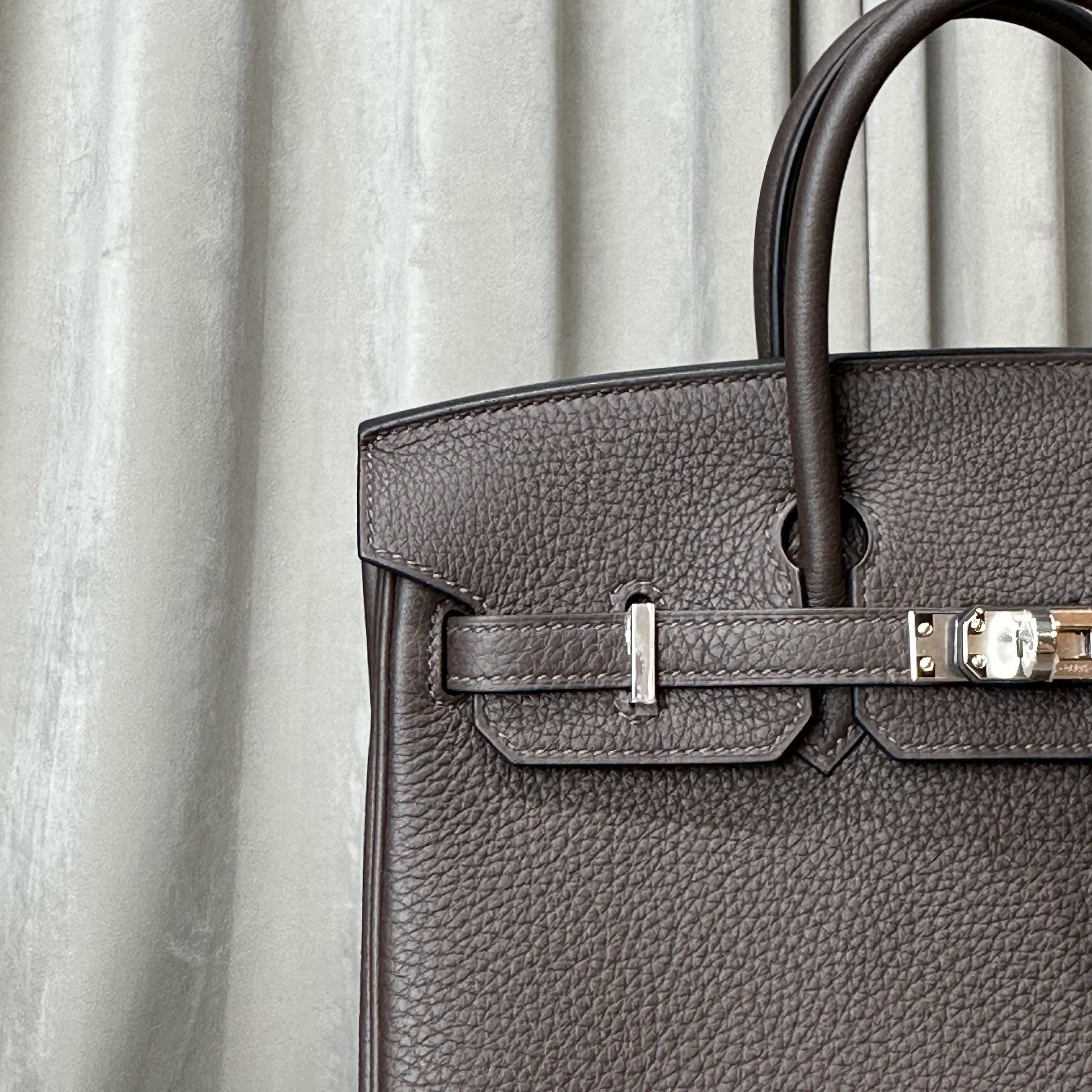 Hermès Ebene Birkin 25 Togo Calfskin Palladium Hardware