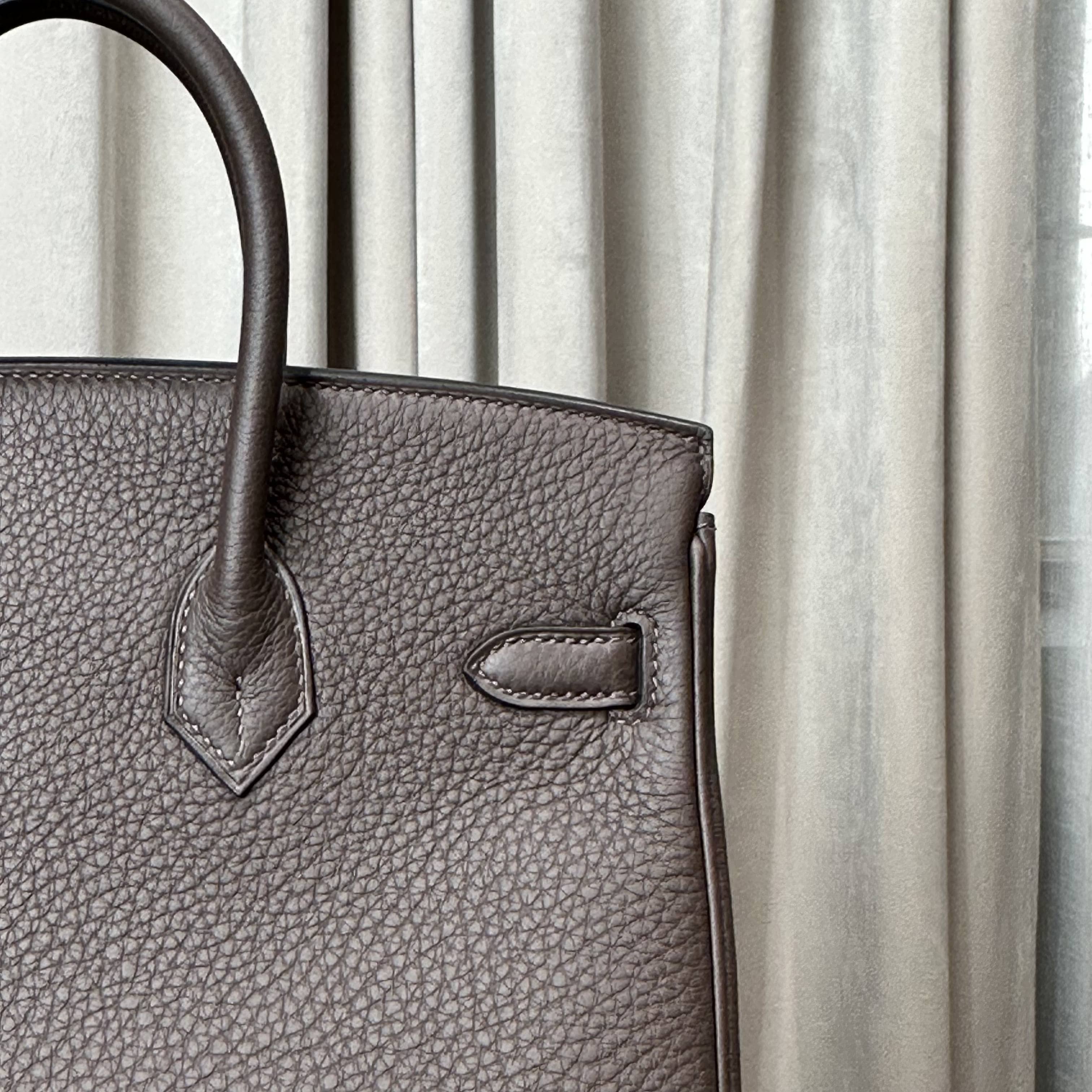 Hermès Ebene Birkin 25 Togo Calfskin Palladium Hardware