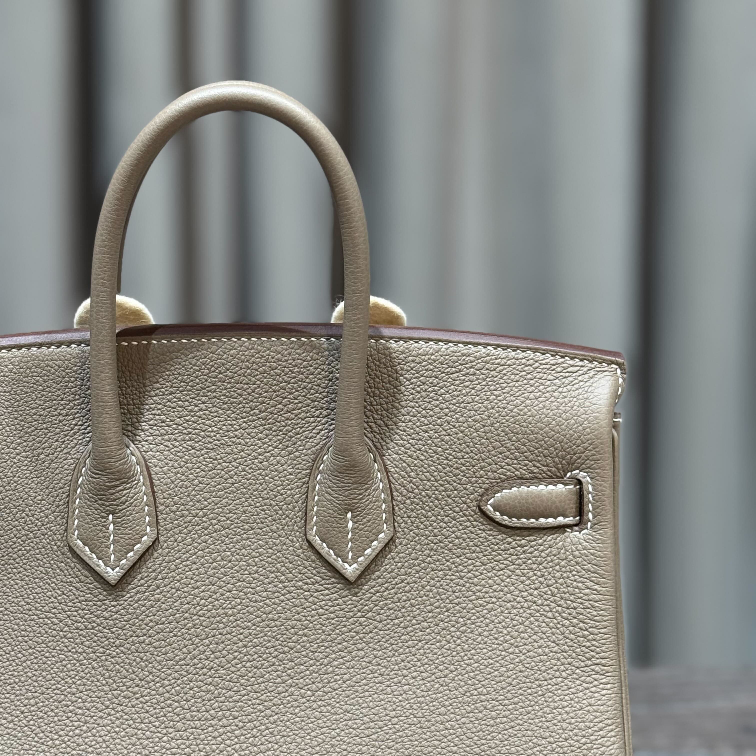 Hermès Etoupe Birkin 25 Togo Gold Hardware