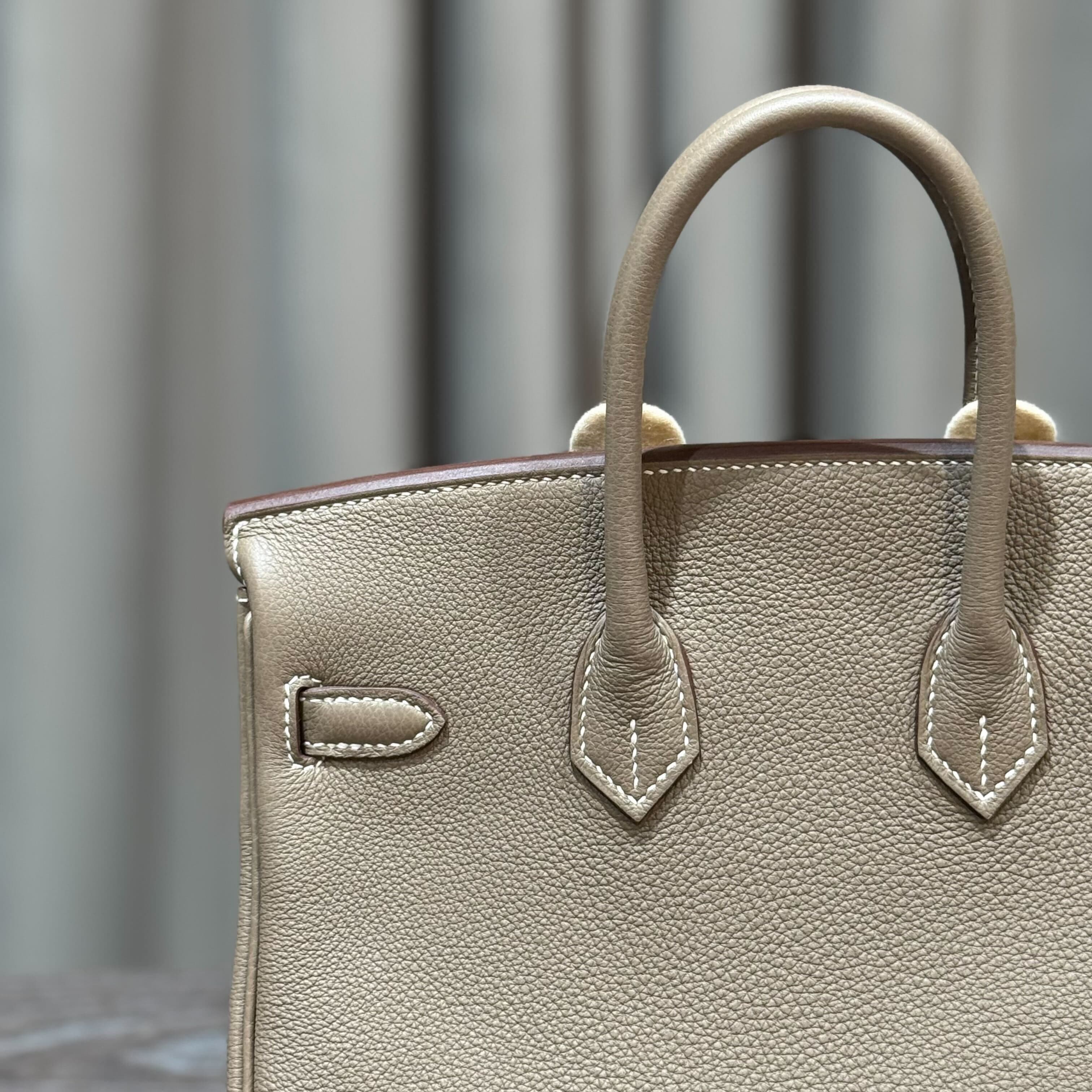 Hermès Etoupe Birkin 25 Togo Gold Hardware