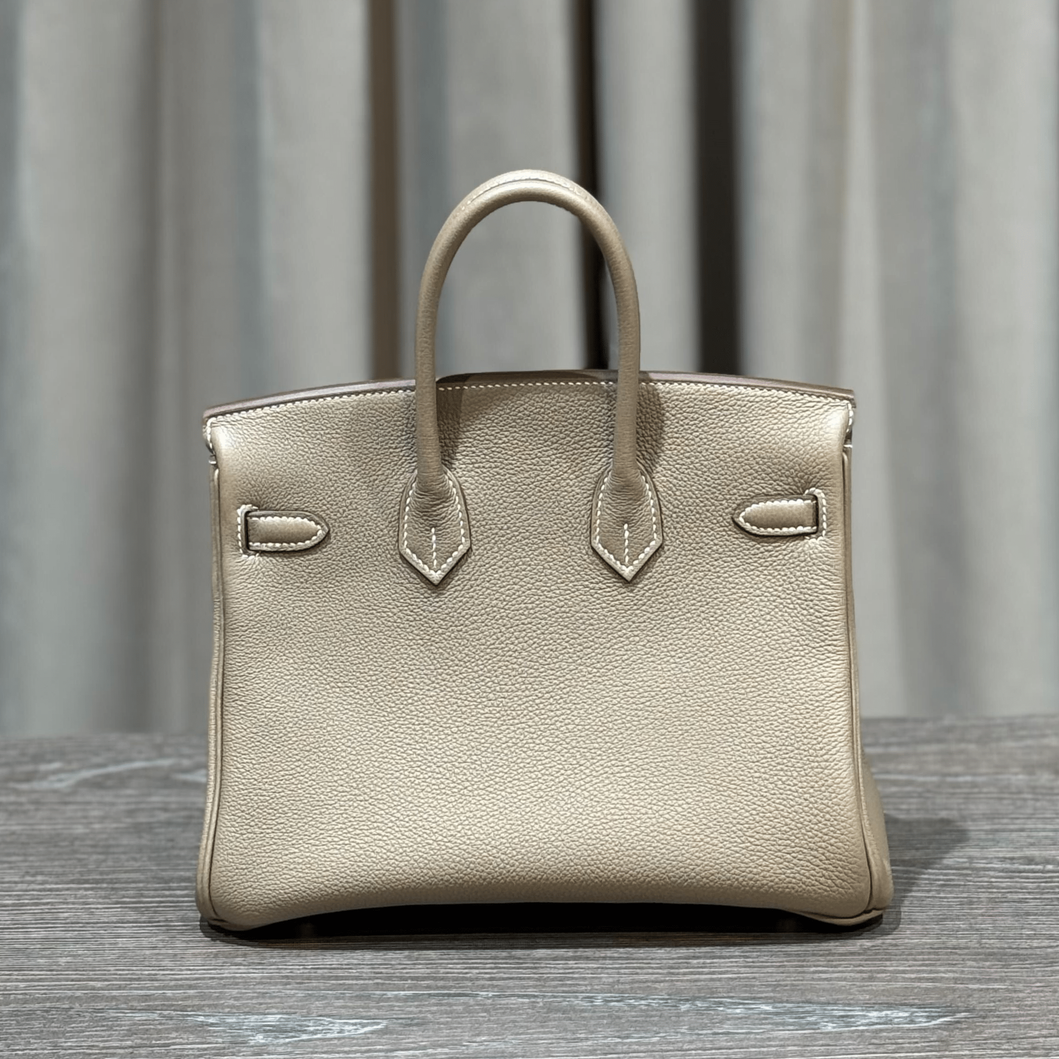 Hermès Etoupe Birkin 25 Togo Gold Hardware
