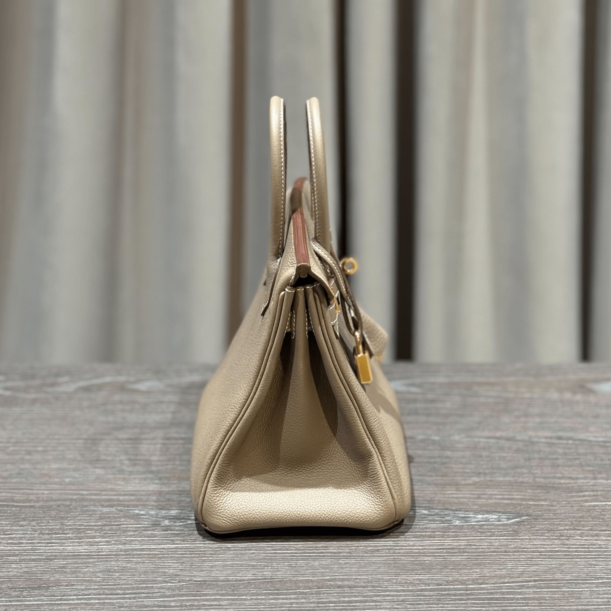 Hermès Etoupe Birkin 25 Togo Gold Hardware