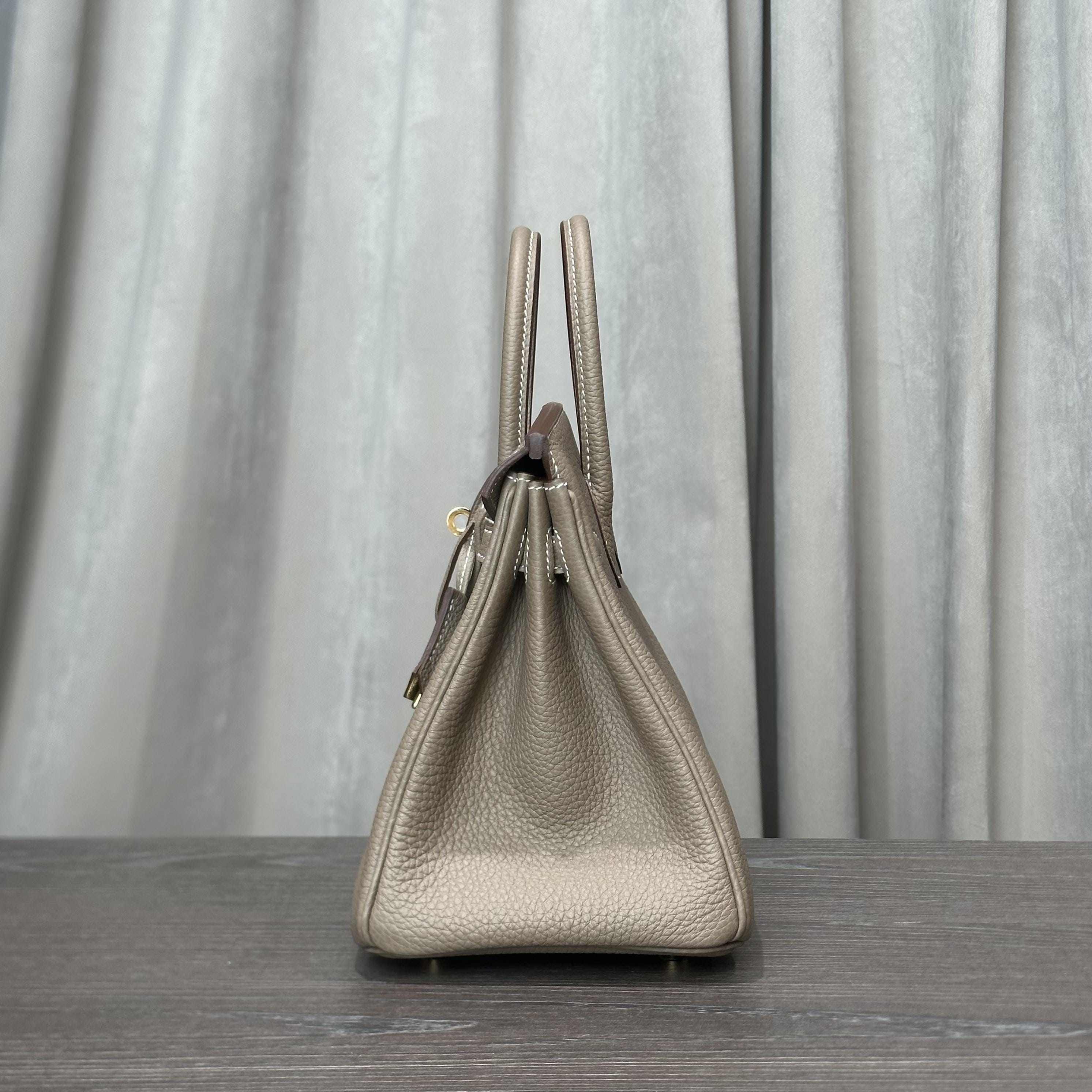 Hermès Etoupe Birkin 25 Togo Gold Hardware