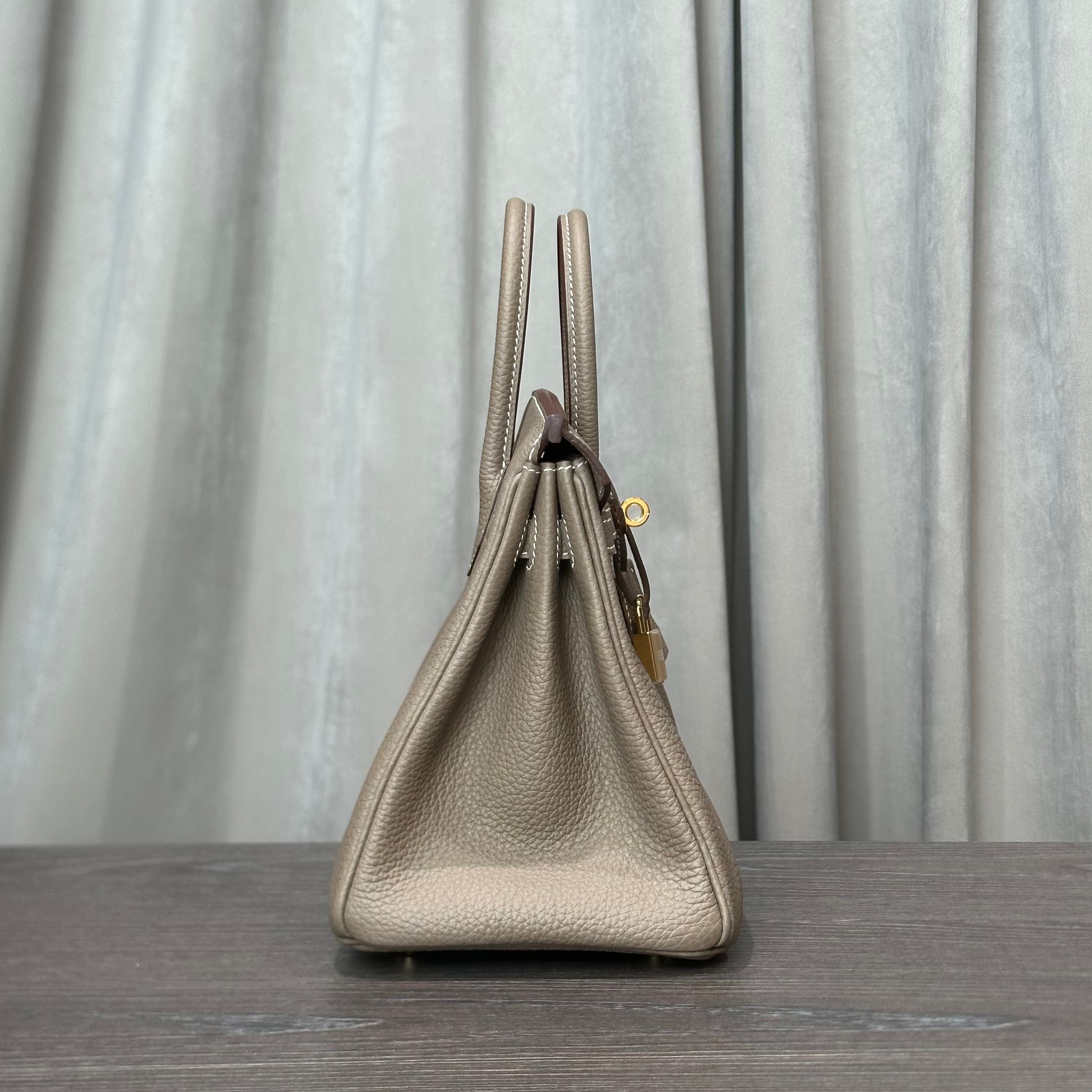 Hermès Etoupe Birkin 25 Togo Gold Hardware