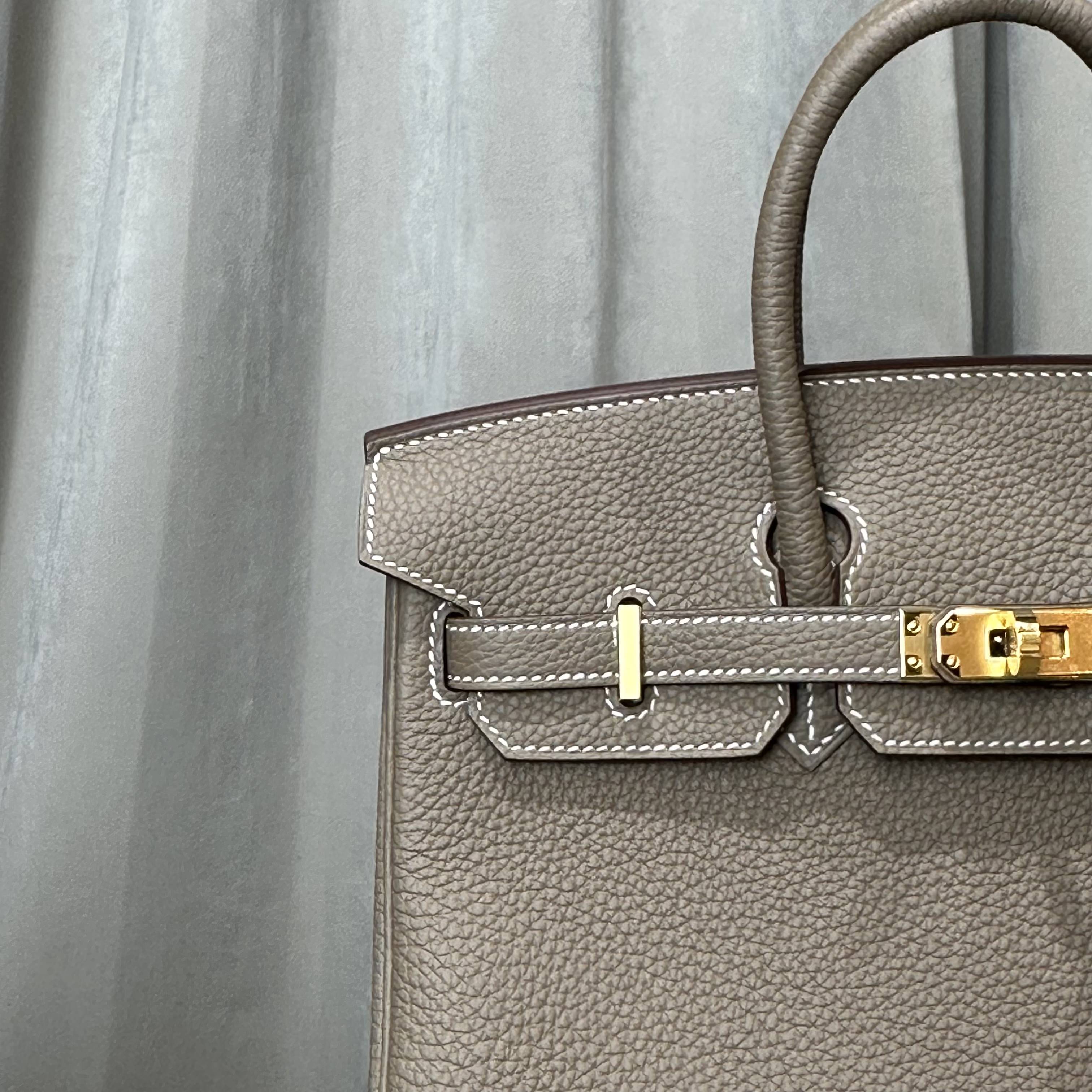 Hermès Etoupe Birkin 25 Togo Gold Hardware