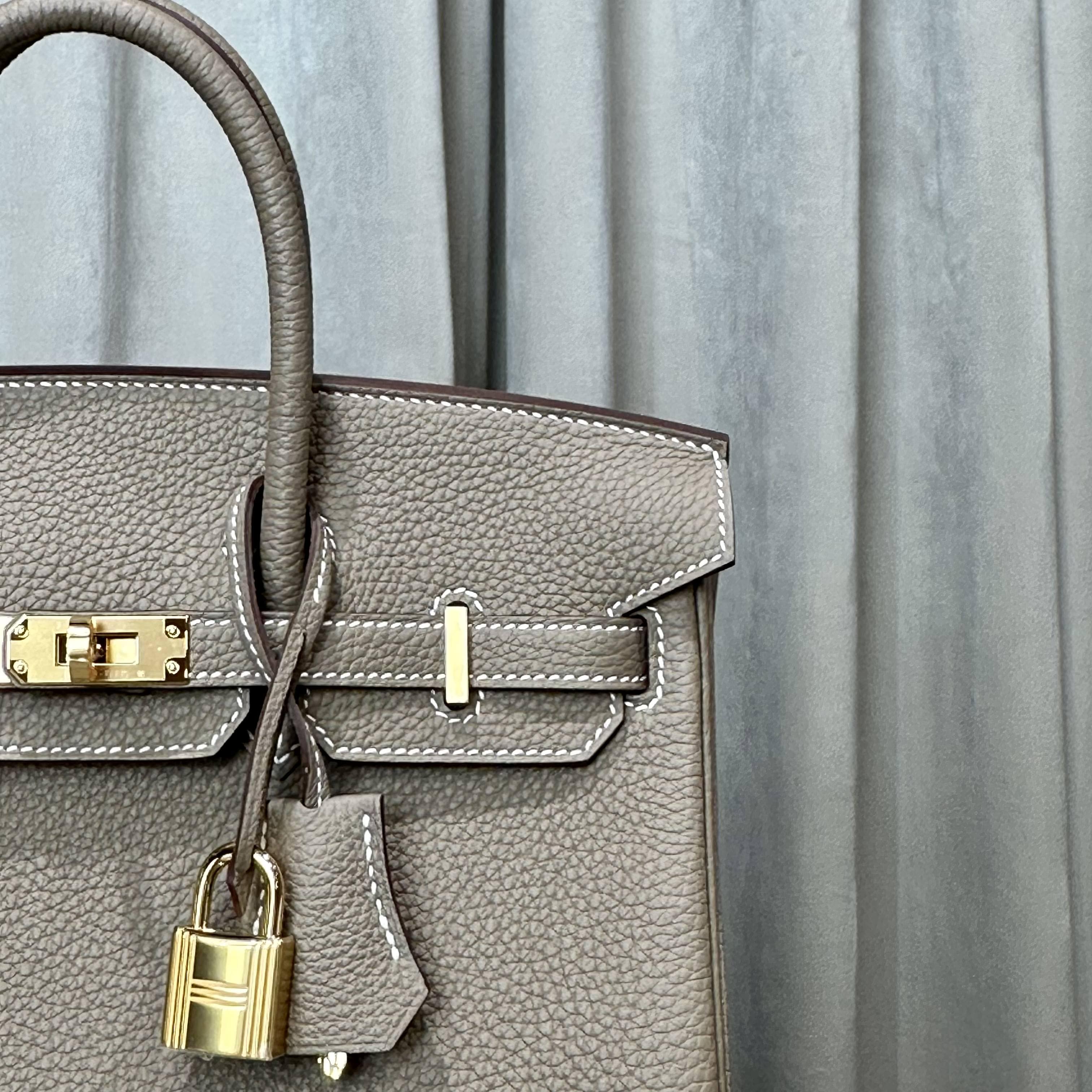 Hermès Etoupe Birkin 25 Togo Gold Hardware