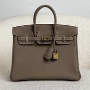 Hermès Etoupe Birkin 25 Togo Gold Hardware