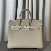 Hermès Etoupe Birkin 25 Togo Palladium Hardware