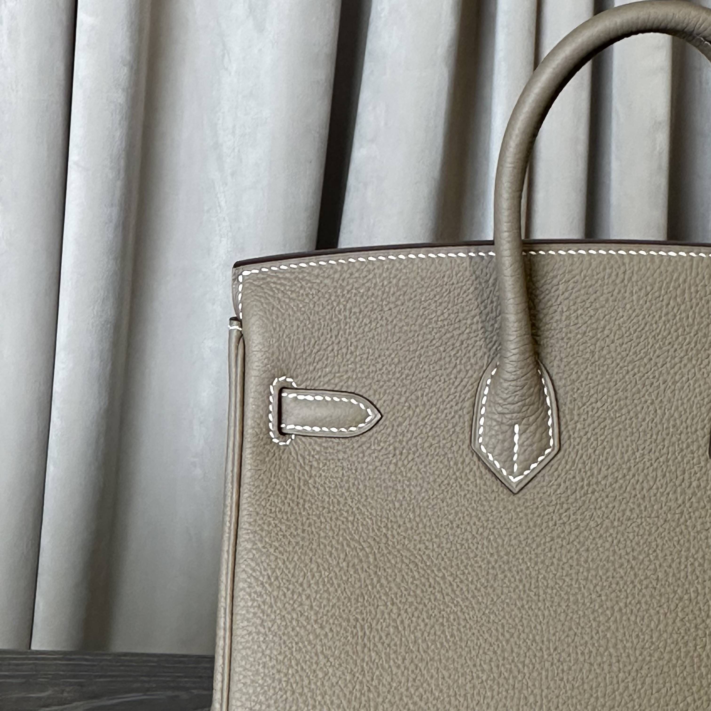 Hermès Etoupe Birkin 25 Togo Palladium Hardware