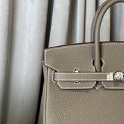 Hermès Etoupe Birkin 25 Togo Palladium Hardware