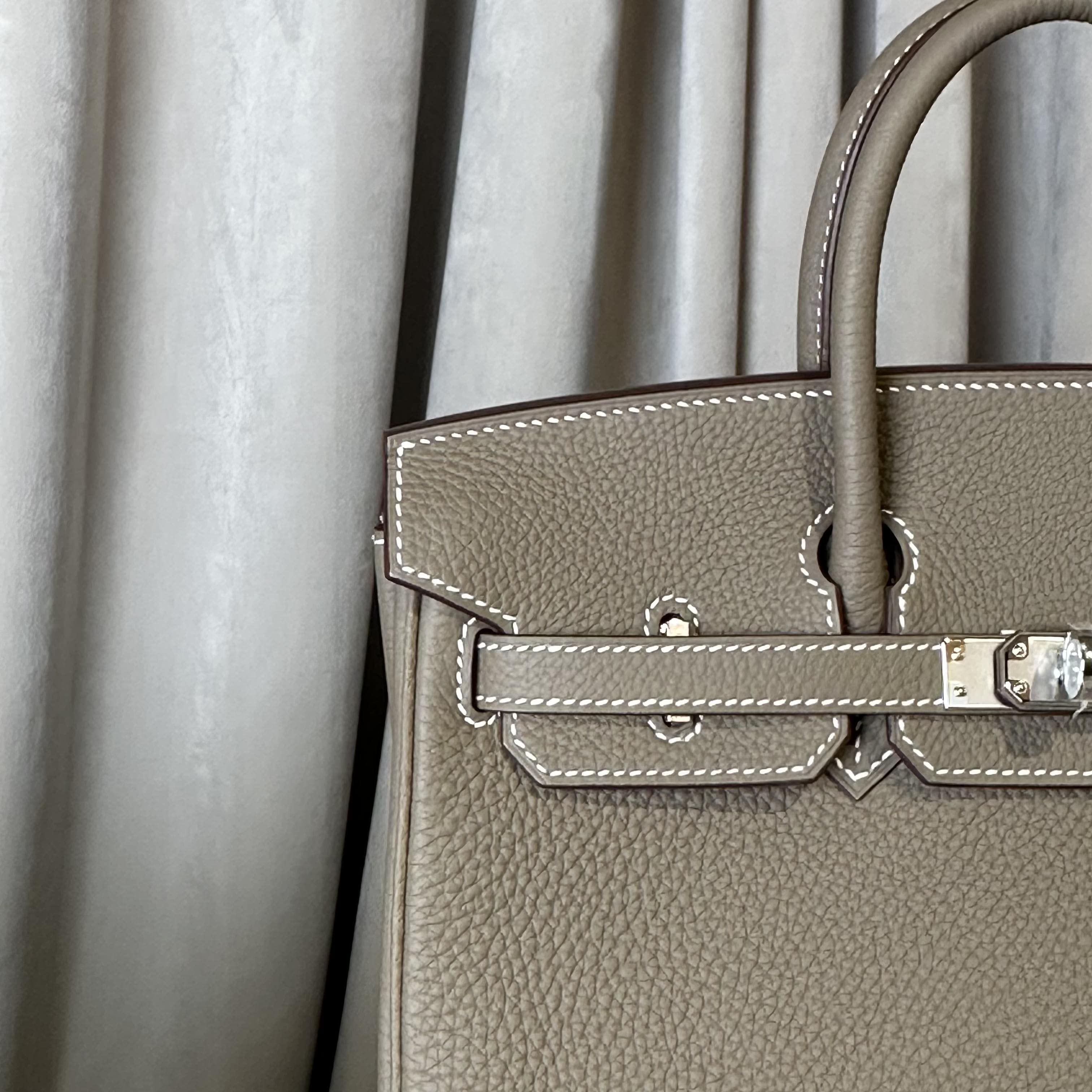 Hermès Etoupe Birkin 25 Togo Palladium Hardware