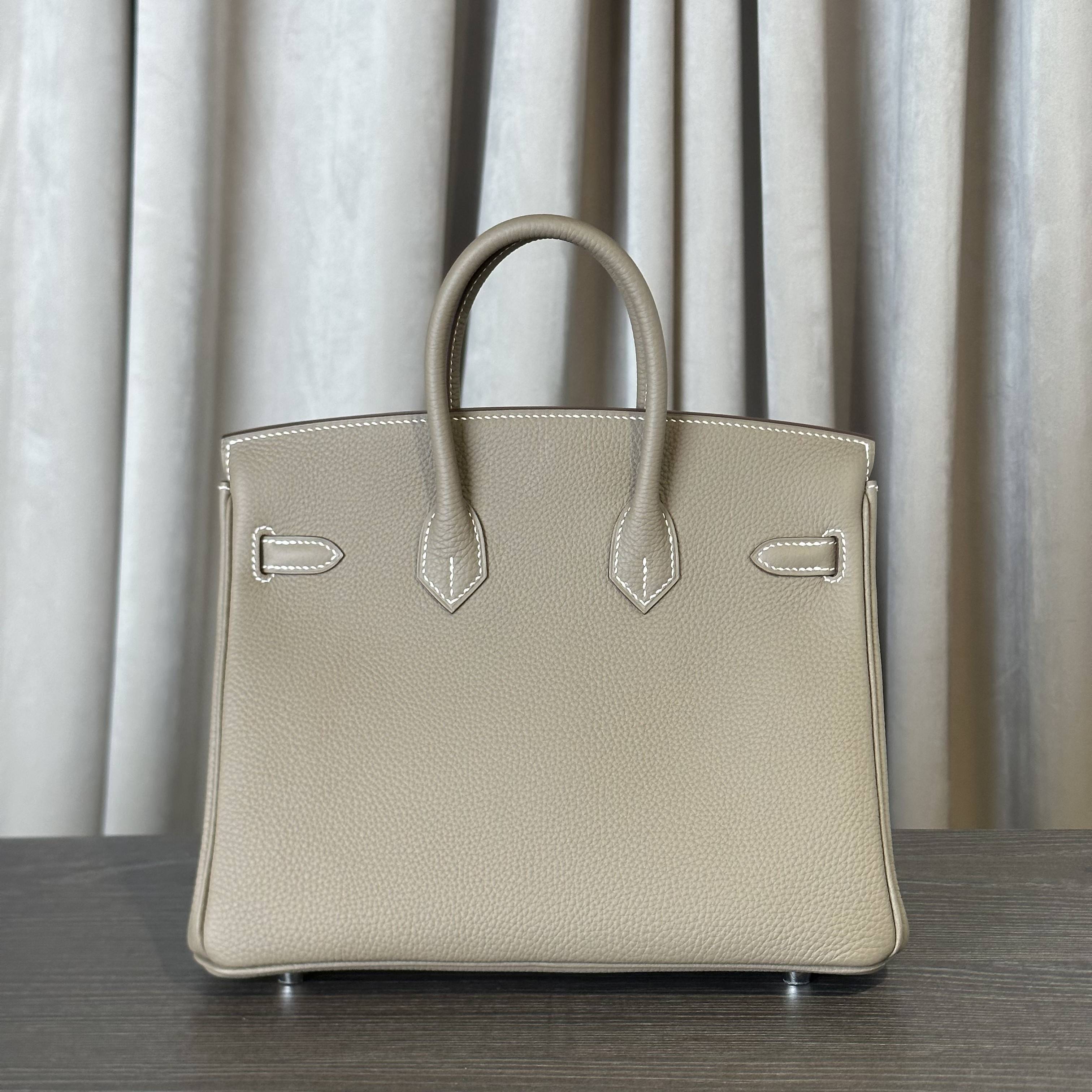 Hermès Etoupe Birkin 25 Togo Palladium Hardware