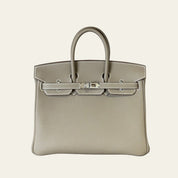 Hermès Etoupe Birkin 25 Togo Palladium Hardware