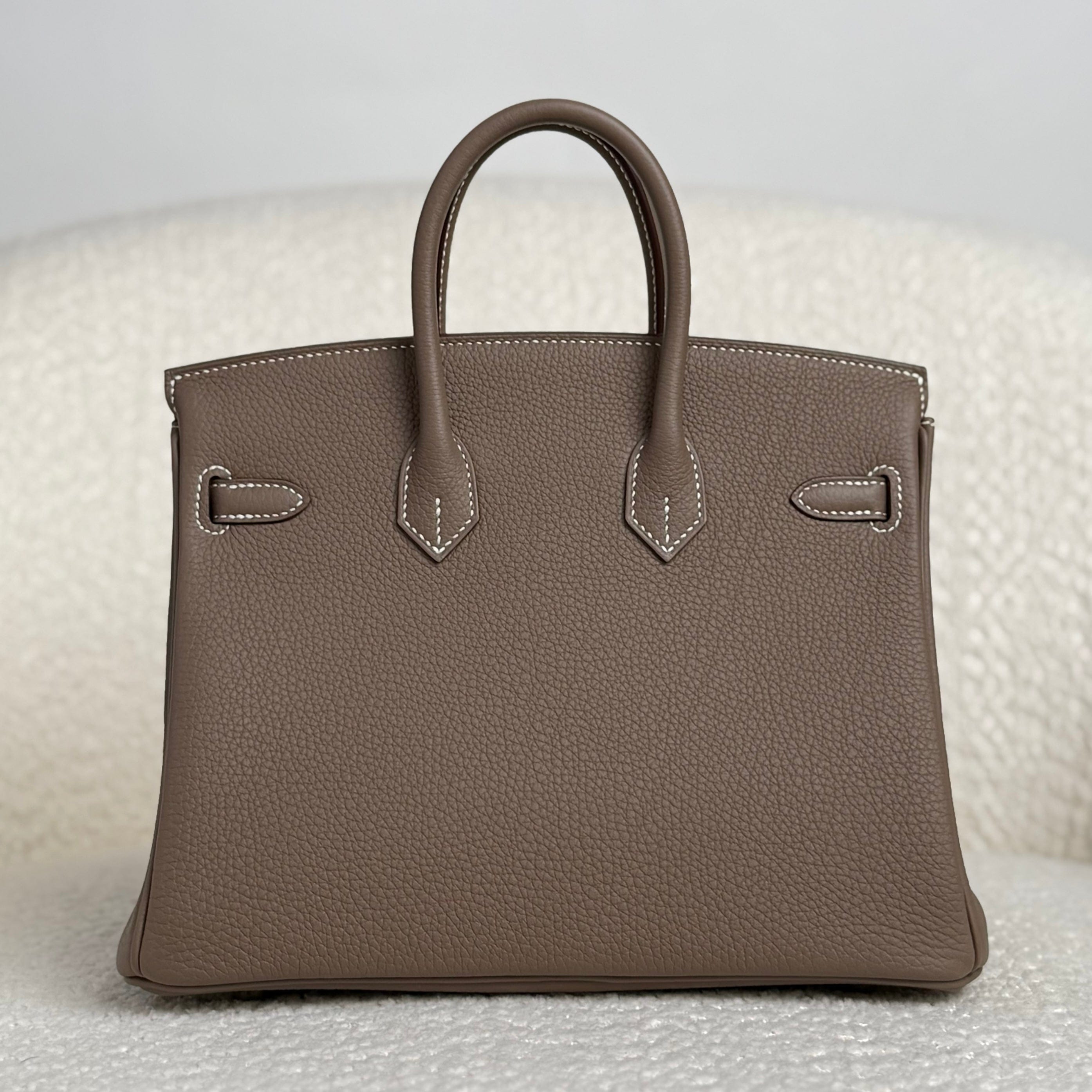 Hermès Etoupe Birkin 25 Togo Palladium Hardware